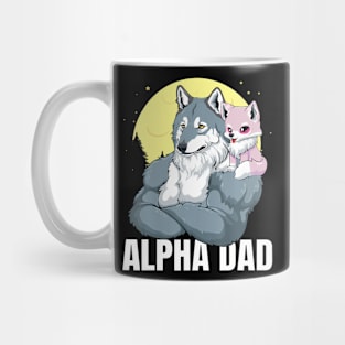 Alpha Dad With Girl Daughter Wolf Father'S Day Mug